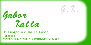 gabor kalla business card