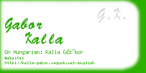 gabor kalla business card